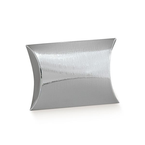 Kissenschachtel silberfarben (70x70x25 mm)