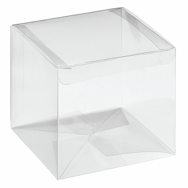 Faltschachtel mit Automatikboden transparent (100x100x100 mm)