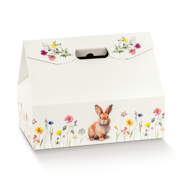 Geschenkkarton BAULOTTO NEW weiß mit Frühlingsblumen (335x235x250 mm)