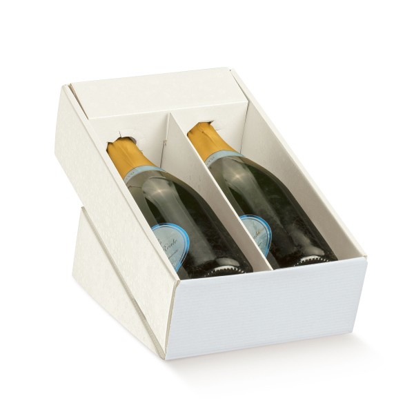 Weinkarton für 3 Flaschen liegend weiß (340x280x90 mm)