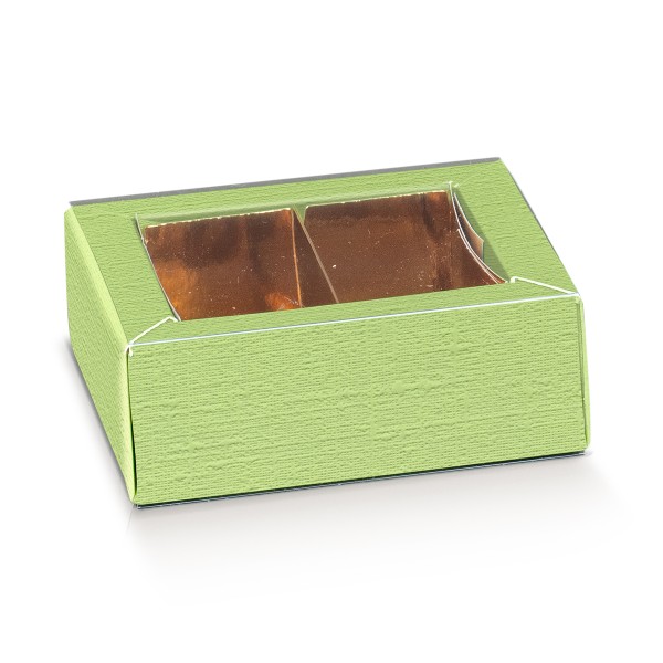Pralinenschachtel mit Schiebedeckel grün (60x50x30 mm)