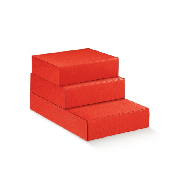 Weinkarton für 3 Flaschen liegend rot (340x280x90 mm)