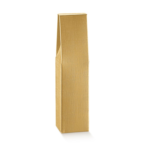 Flaschenkarton für 1 Flasche stehend goldfarben (90x90x370 mm)