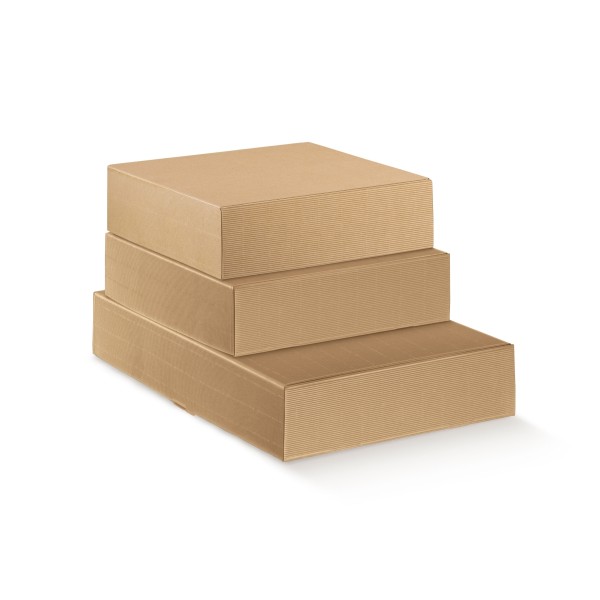 Weinkarton für 1 Flasche liegend braun (340x90x90 mm)