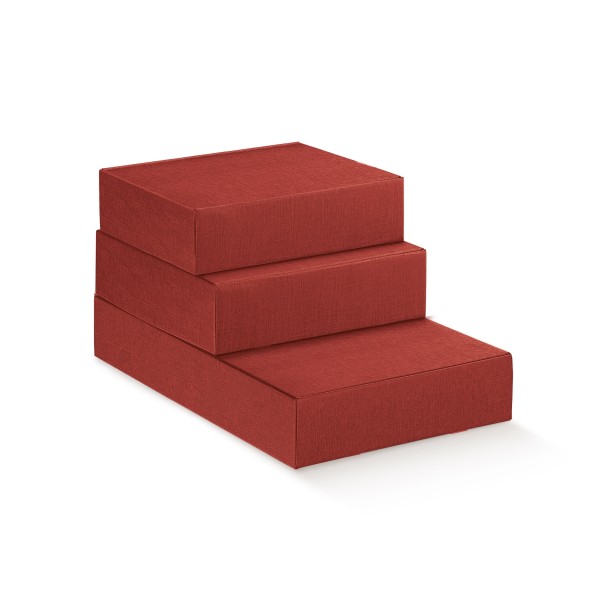 Weinkarton für 1 Flasche liegend bordeaux (340x90x90 mm)