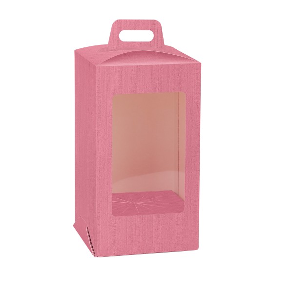Konditorei-Verpackung mit Fenster und Tragegriff GOLOSA c/finestra fuchsia (150x150x270 mm)