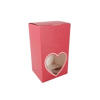 Keksschachtel rot "Herz mit Fenster" 75x65x130 mm Keksschachtel rot "Herz mit Fenster" 75x65x130 mm