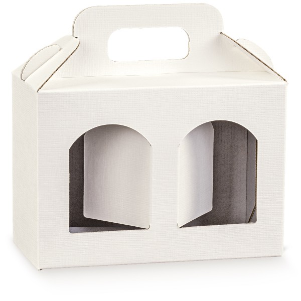 Verpackung für 2 Dosen mit Fenster weiß (170x80x120 mm)