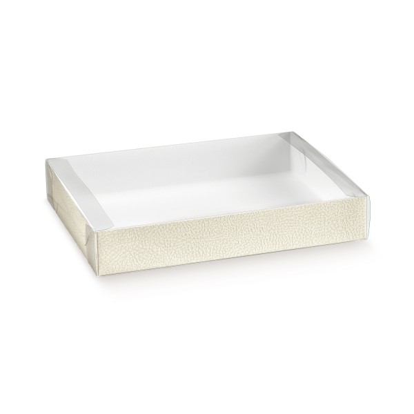 Geschenkschachtel ASTUCCIO C/VASSOIO weiß creme (225x175x40 mm)
