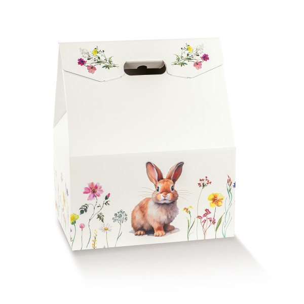 Geschenkkarton BAULOTTO NEW weiß mit Frühlingsblumen (330x250x390 mm)