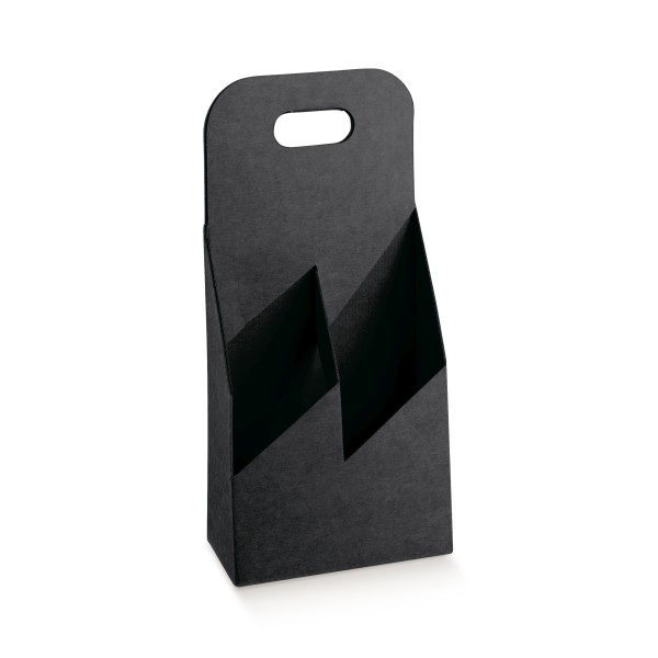 Flaschenträger für 2 Flaschen schwarz (180x90x330 mm)