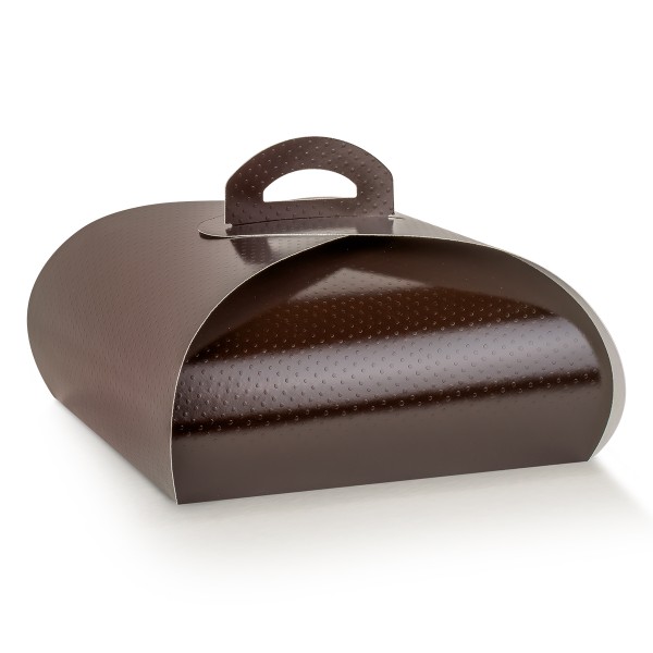 Tortenkarton SCATOLA TORTA AUTOMONTANTE braun (140x140x70 mm)