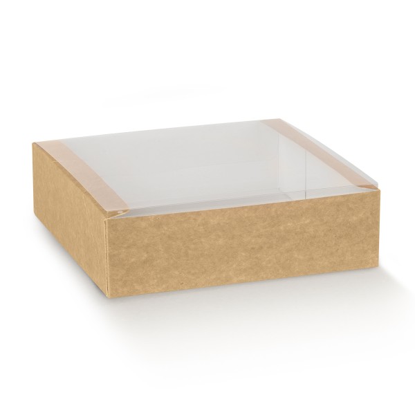 Schachtel mit PVC Deckel LADY braun (250x250x90 mm)