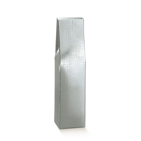 Flaschenkarton für 1 Flasche stehend silberfarben (90x90x370 mm)