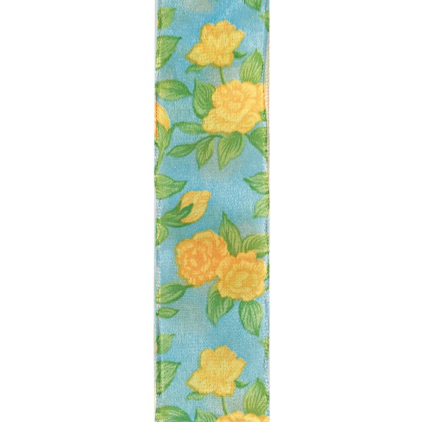 Geschenkband gelb rose ROSE GIALLE (35 mm x 25 m)