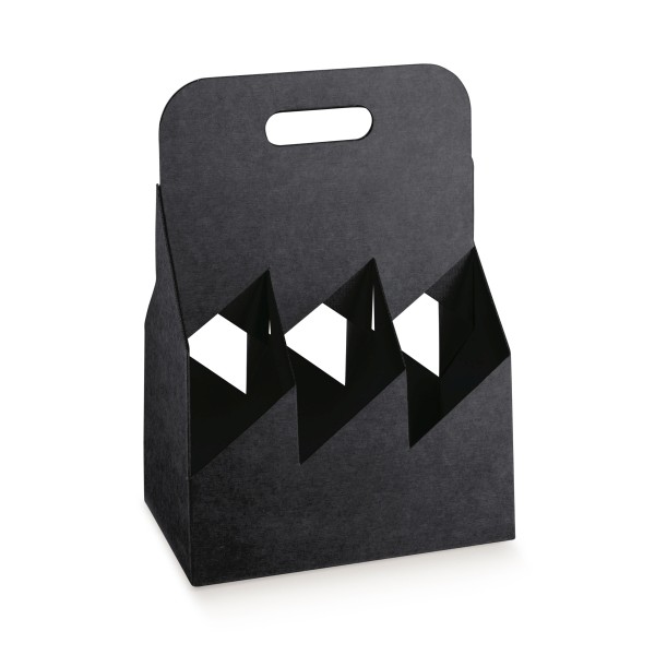 Flaschenträger für 6 Flaschen schwarz (225x150x320 mm)