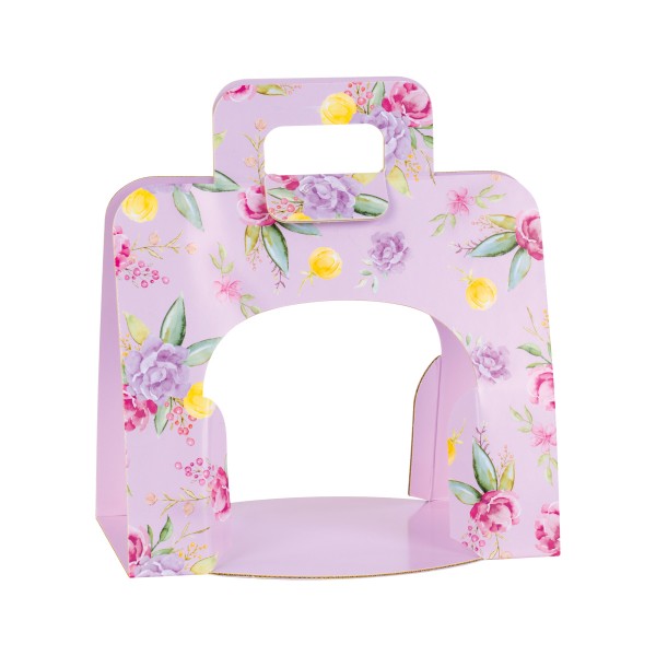 Tragekarton für Panettone STRIP lila (220x155x195 mm)