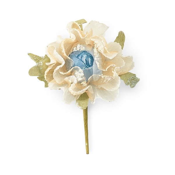 Dekoration Blume PICK ROSA BICOLOR GLITT.CELESTE (Ø60 mm)