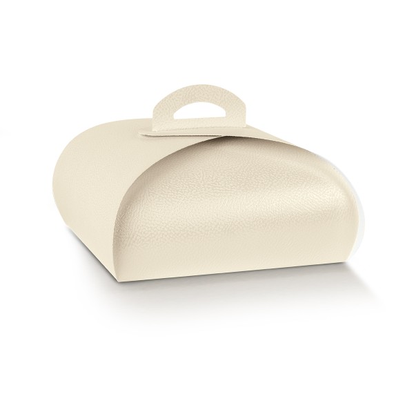 Tortenkarton SCATOLA TORTA AUTOMONTANTE weiß creme (140x140x70 mm)