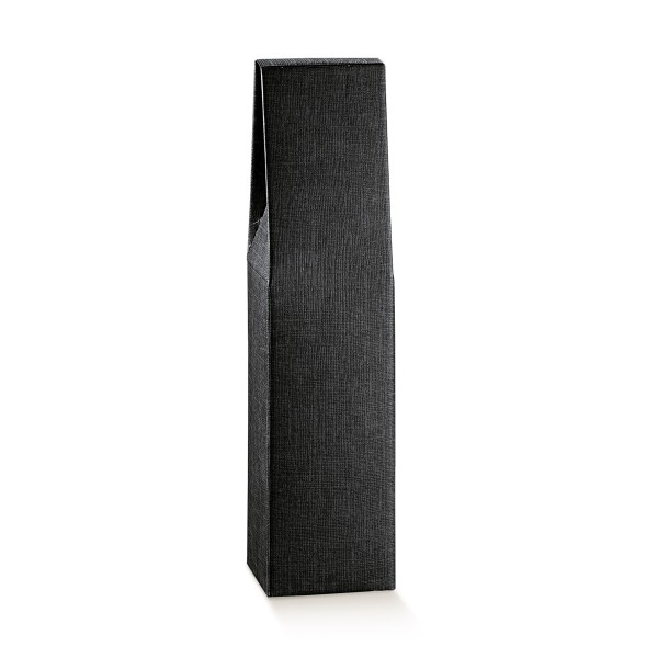 Flaschenkarton für 1 Flasche stehend schwarz (90x90x370 mm)